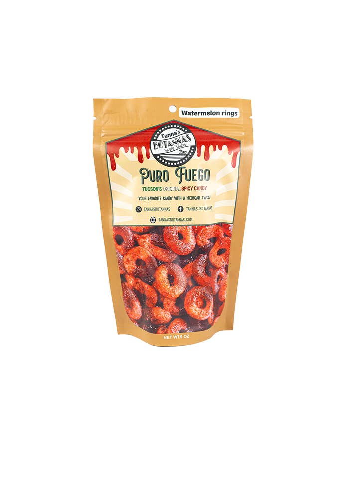 Watermelon Ringz 9oz for wholesale by Tannas Botannas PURO FUEGO