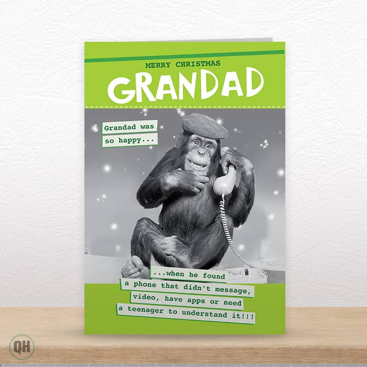 Grandad Was Happy - Christmas Card For Grandad for wholesale by Quitting Hollywood