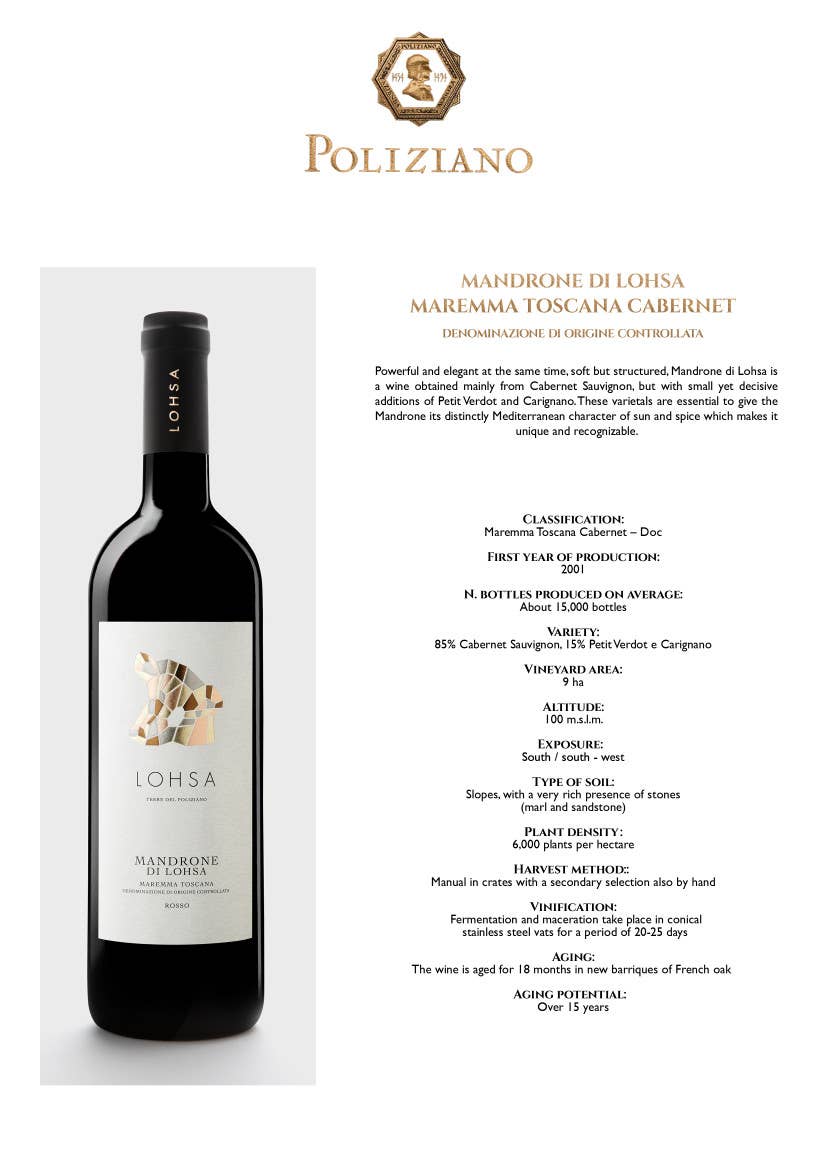 Metina SAS - Wholesale Red Wine - Mandrone di Lohsa Maremma DOC Cabernet Poliziano Red Wine3
