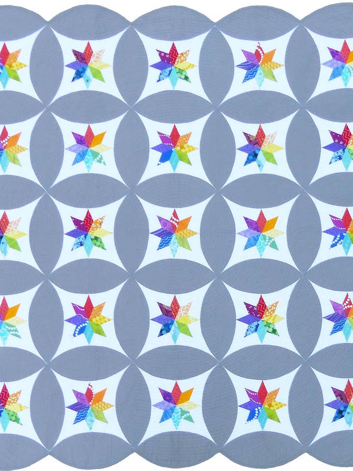 Motivo in carta Celestial Orbs per la vendita all'ingrosso da parte di Flying Parrot Quilts