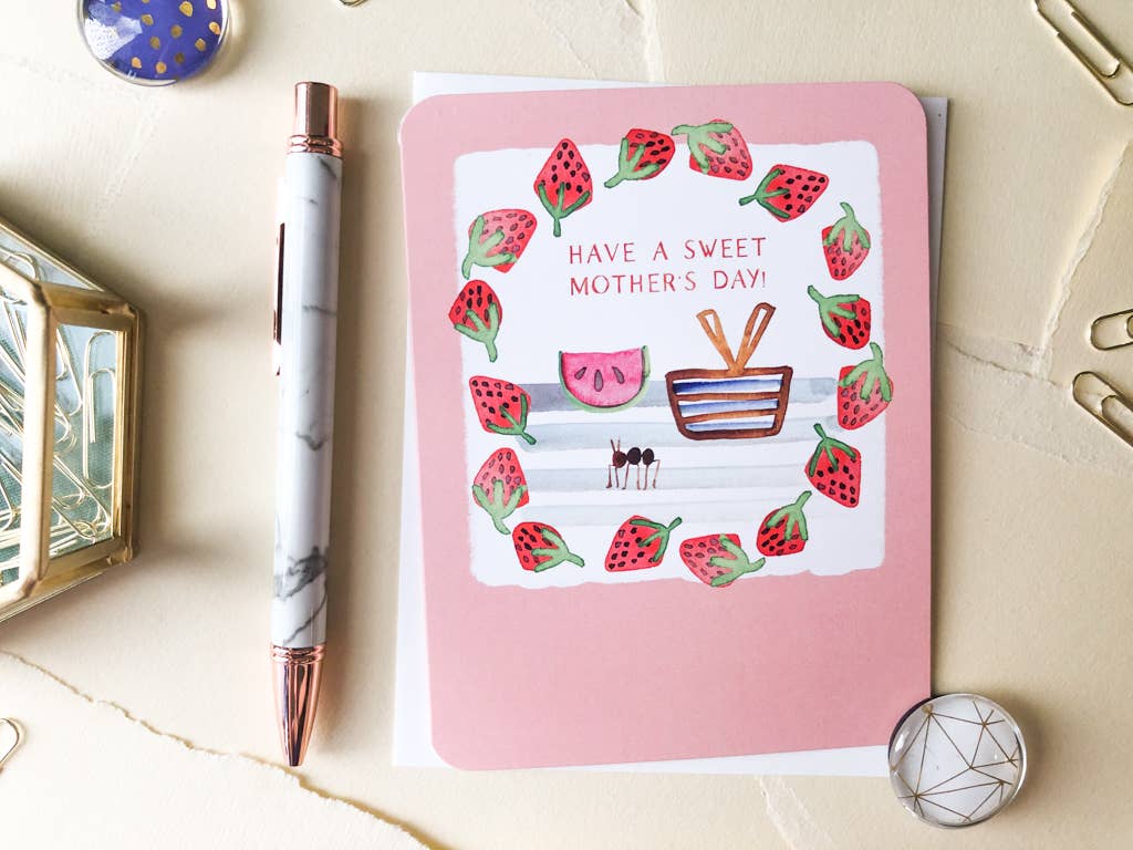 Paper Loop | Hand-Painted Greeting Cards - Wholesale Mother's Day Card - Cute Mother's Day Card, Boho Picnic Whimsical Illustration1