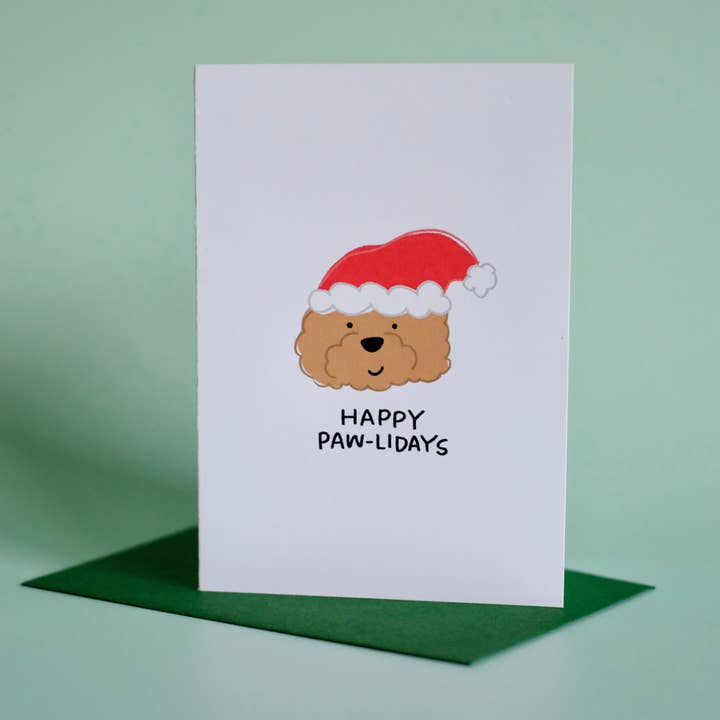 Golden Doodle ”Happy Pawlidays” julkort för wholesale av 1of1