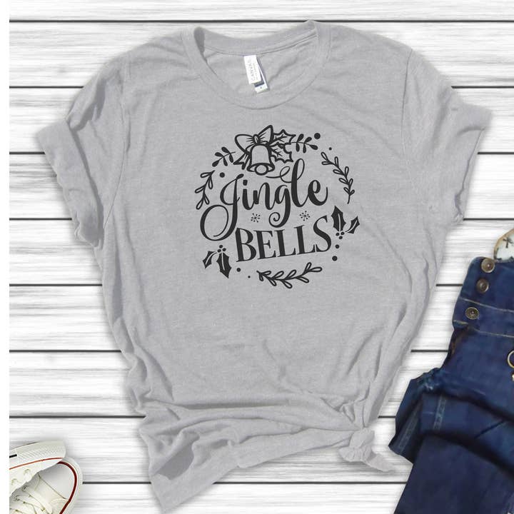 Jingle Bells Womens' Christmas Shirt Sizes S-2XL for wholesale by Shine Thrive Grow