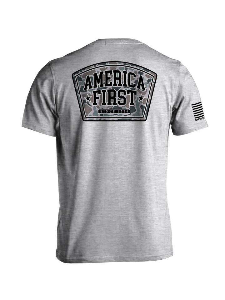 Shield Republic - Wholesale Screen Printed T-Shirt - Men's - America First Duck Camo2