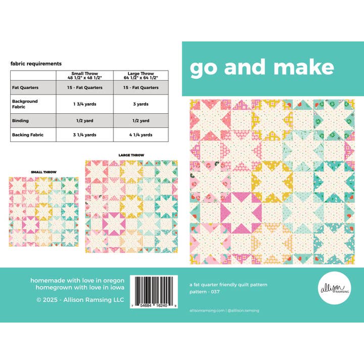 AllisonRamsing.com - Wholesale Craft Supplies - *NEW PATTERN* Go and Make Quilt Pattern - Printed1