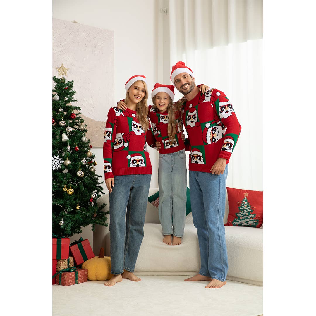 UNISHE - Wholesale Knit Sweater - Women's - Santa Claus Family Matching Long Sleeve Sweater YHZY200