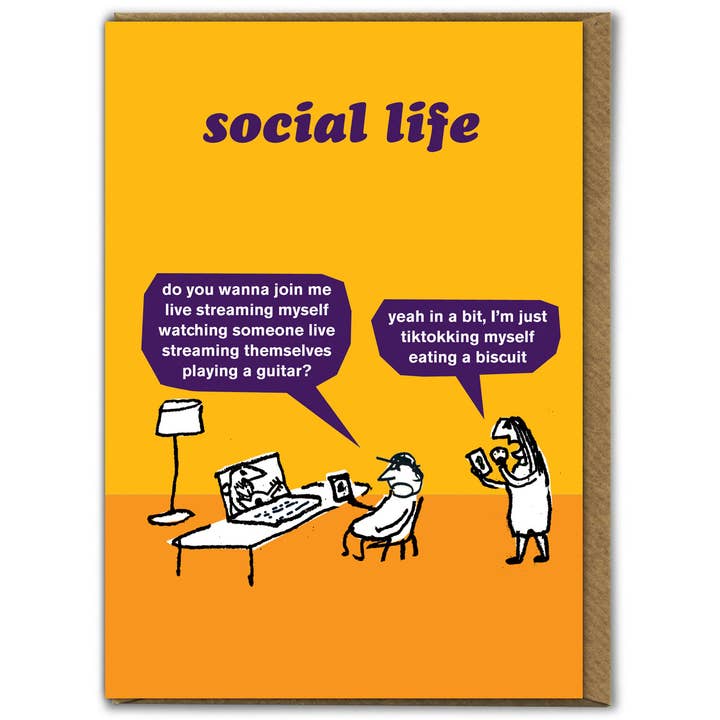 brainbox candy - Wholesale Birthday Card - Funny Birthday Card Social Life Card By Modern Toss