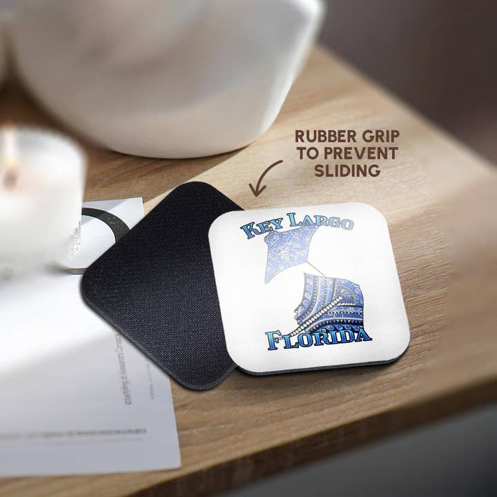 3dRose - Wholesale Coasters - 3dRose, Blue tribal stingray for any vacation to Key largo, Florida, Coaster10