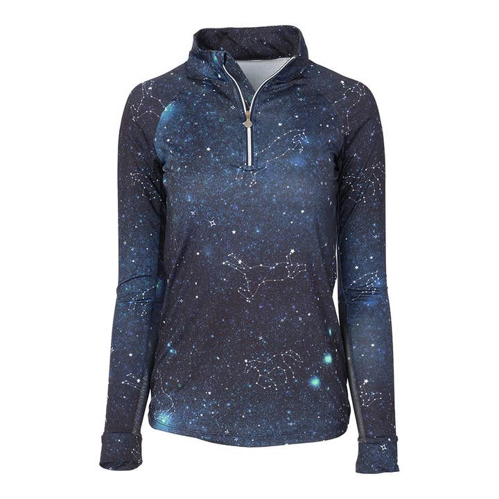 Dapplebay Midnight Constellation Ladies 1/4 Zip Riding Top for wholesale by Dapplebay