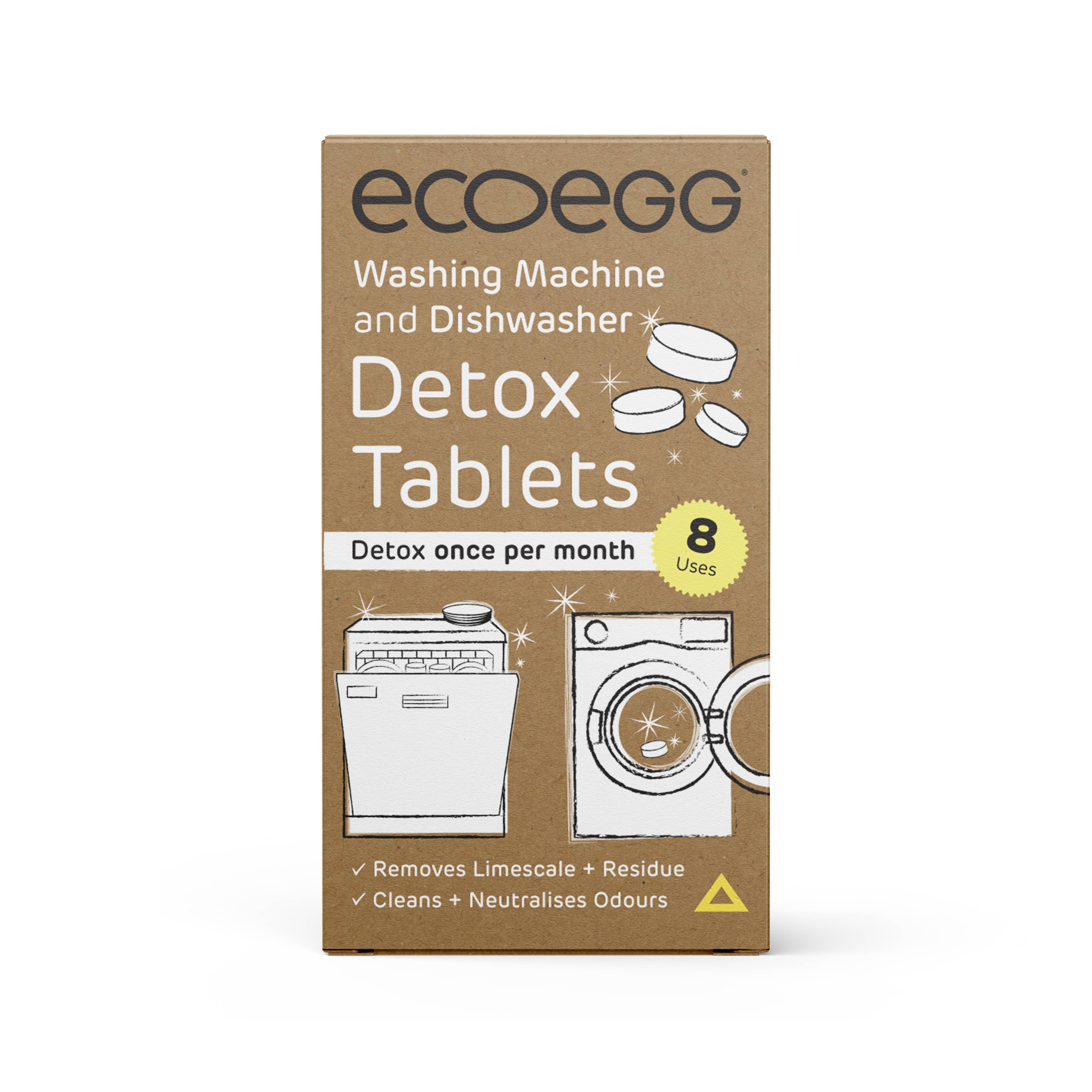 Ecoegg - Wholesale Laundry Detergent Powder/Pods - Detox Cleaning Tablets x 8 - Washing Machine & Dishwasher
