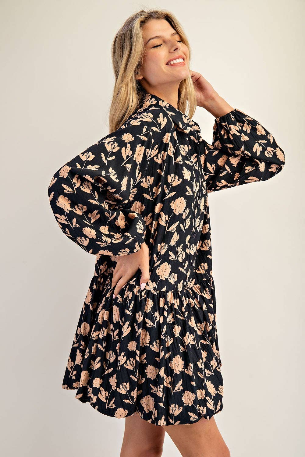 Peace Love Line - Wholesale Dress - Women's - PL8367 - FLORAL PRINT MINI DRESS11