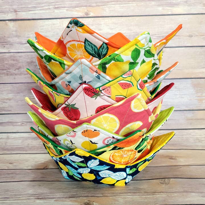 Burpie Bibs Boutique - Wholesale Oven Mitt/Pot Holder - Fruit Bowl Cozy | Lemon Cherry Strawberry Orange Hot Pad25