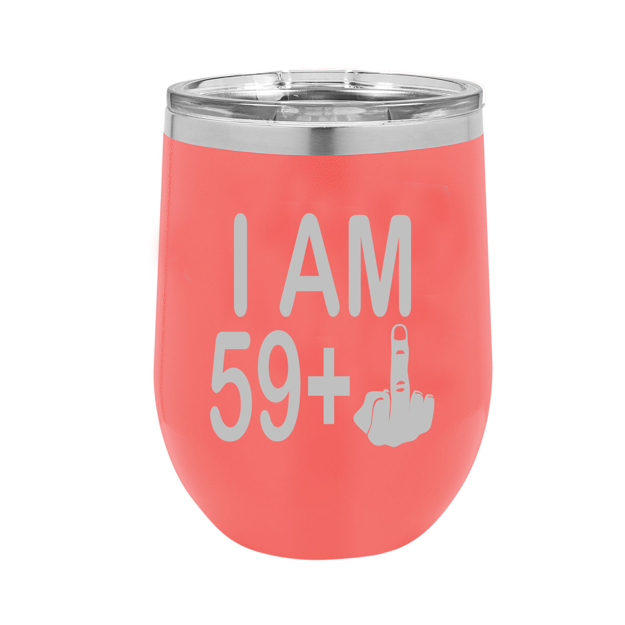 Calm Down Caren - Wholesale Insulated Mug/Tumbler - I am 59 + Middle Finger Polar Wine Tumbler - 60th Birthday4