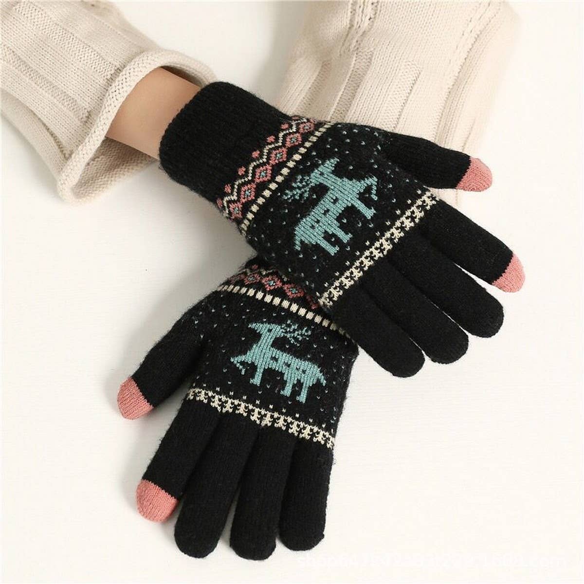 NINEXIS - Wholesale Gloves - Unisex - CWAG00574_UNISEX WINTER REINDEER OUTDOOR WARM GLOVES4