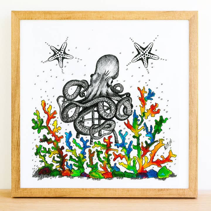 Octopus Art Print for wholesale by MeerCatArt