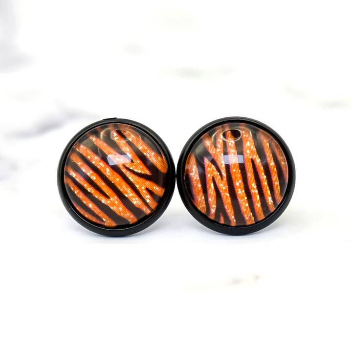 Tiger Photo Stud Earrings for wholesale by Daydreamer Designs