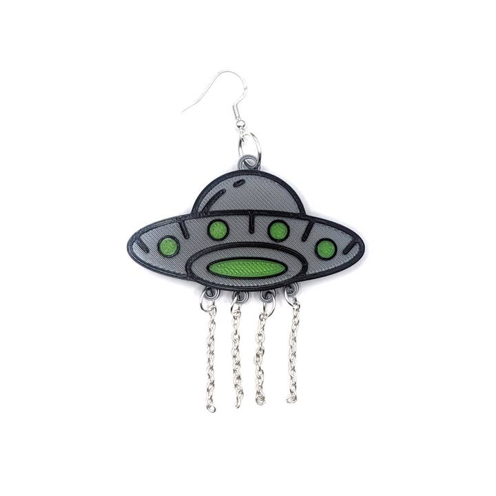 Printy Vibes - Wholesale Dangle Earrings - UFO Alien Spaceship Earrings 3D Printed