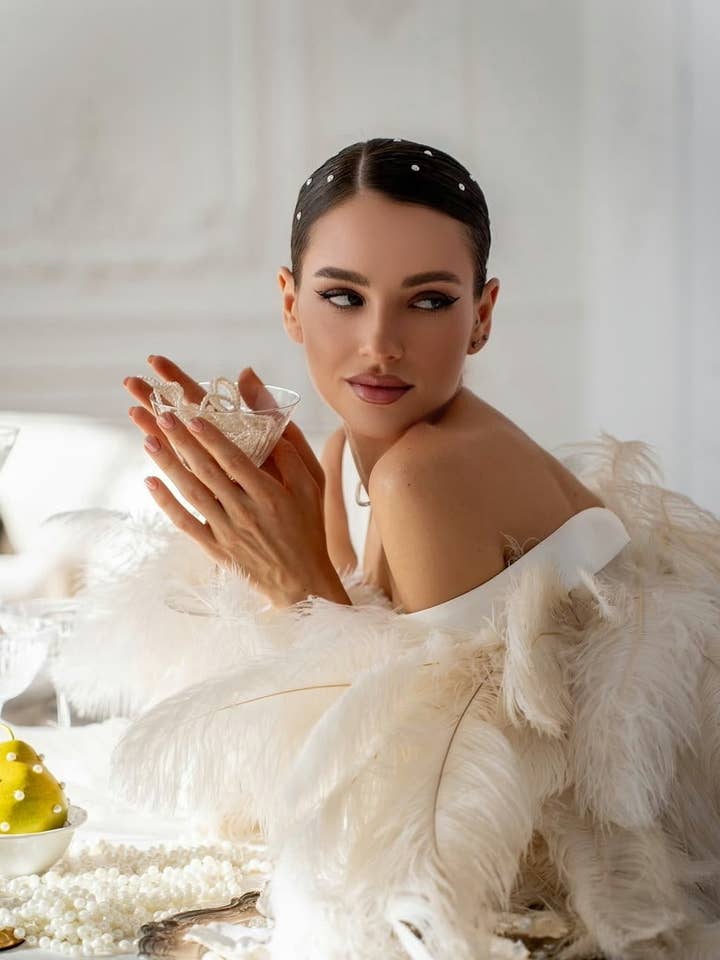 inna elsie - Wholesale Robe - Women's - JENA Couture Luxury Robe with Feathers7