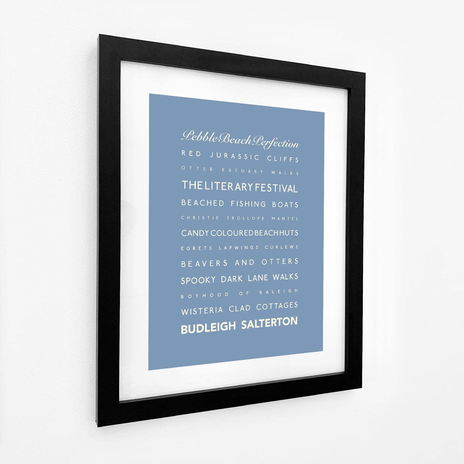 SeaKisses – wholesale Art print – Budleigh Salterton Typographic Print1