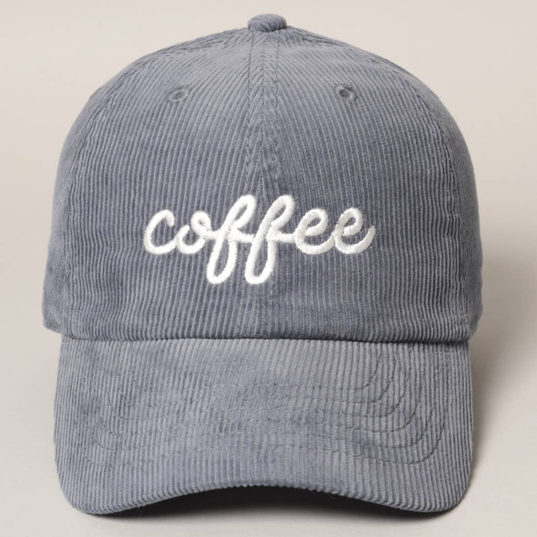 Fashion City - Wholesale Baseball cap – Women's - COFFEE Embroidered Corduroy Cap0