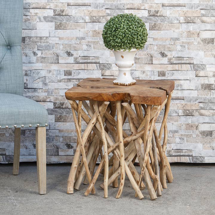 Garden Age Supply - Wholesale Side Table - Teak Branched-Out Side Tables3