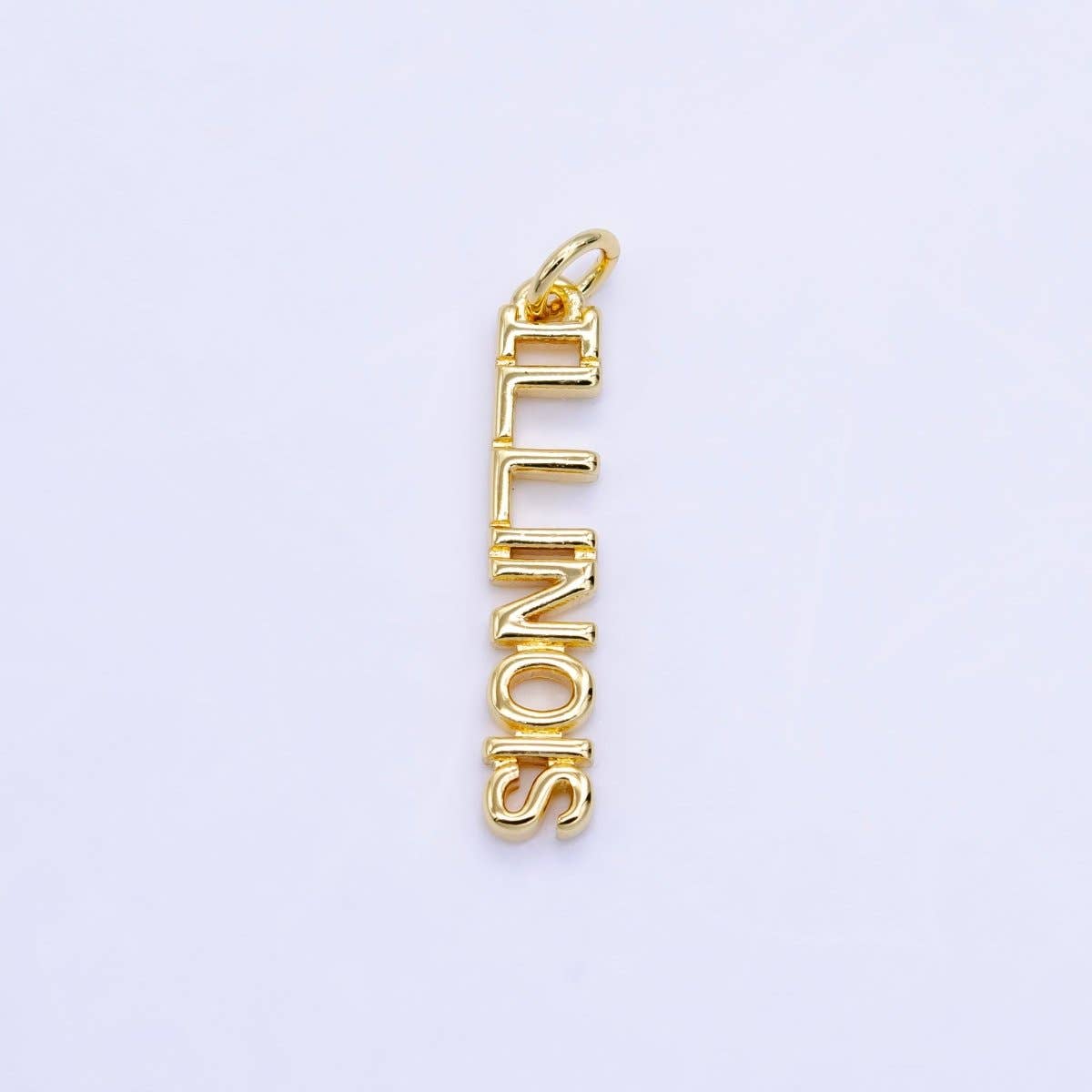 Aim Eternal - Wholesale Individual Charm/Pendant - 16K Gold Filled USA City States Script Tag Charm in Gold & Silver | D814 - D82316