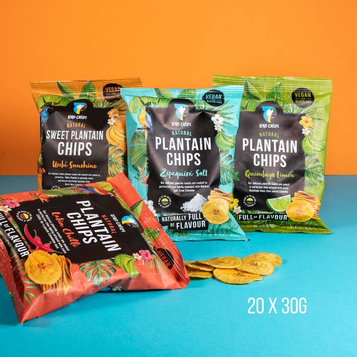 Loro Crisps Plantain Chips - Mixed Box (20 x 30g) and other Purchase wholesale biltong. Free returns & net 60 terms on Faire trending on Faire.