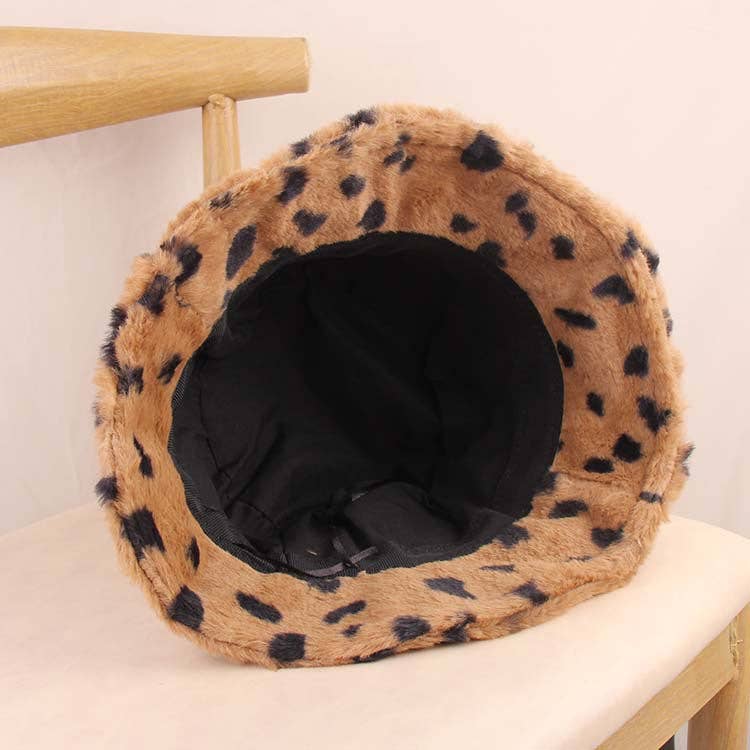 Ole - Vendita all'ingrosso Cappello da pescatore - Donna - Cappello da pescatore in peluche a fantasia maculata C02888