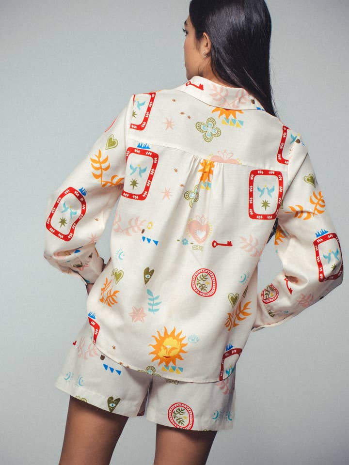 MULTI Mystical Nature Print Relaxed Lounge Set for wholesale on Faire