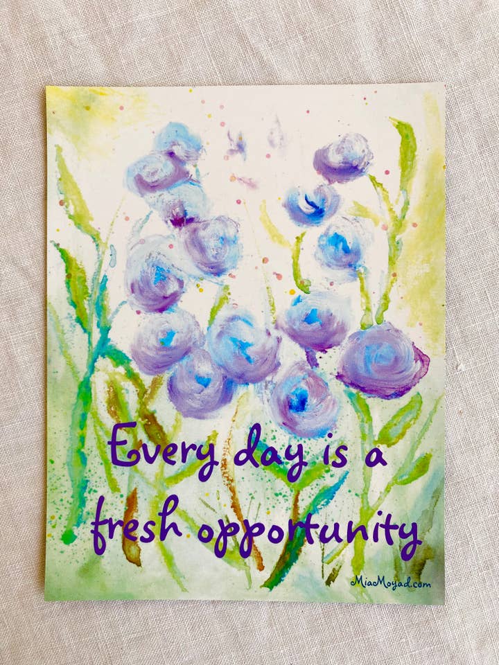 Elke dag is een frisse opportunity-ansichtkaartmagneet 4x5.5" voor wholesale door Mia Moyad Studio