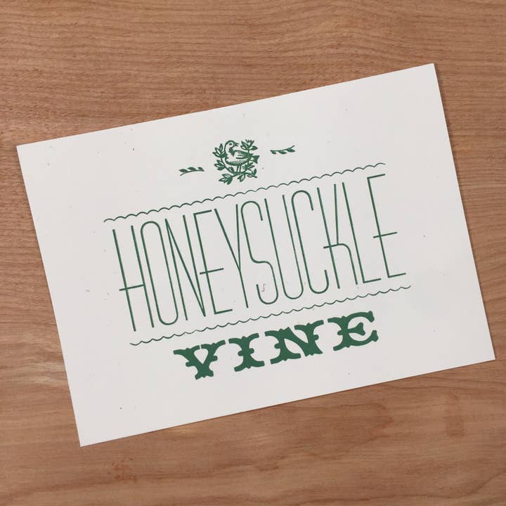 Honeysuckle Vine Letterpress Greeting Card for wholesale by Pioneer House (formerly Yee-Haw)