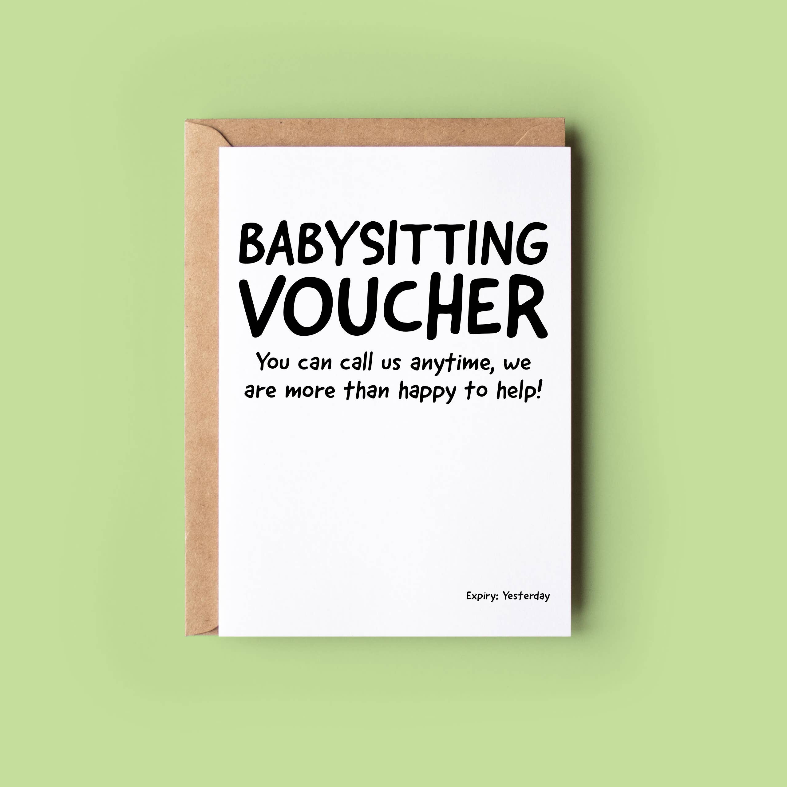 Wonky Cards - Wholesale Babykaartje - Babysitbon - Kaart voor Nieuwe Baby