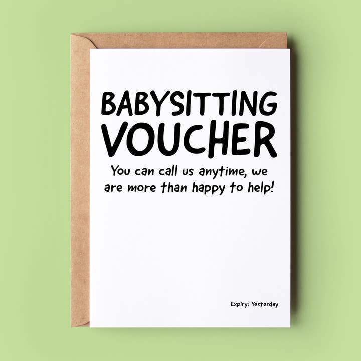 Babysitting Voucher - New Baby Card and other Purchase Wholesale ecoyou rasierklingen. Free Returns & Net 60 Terms on Faire trending on Faire.