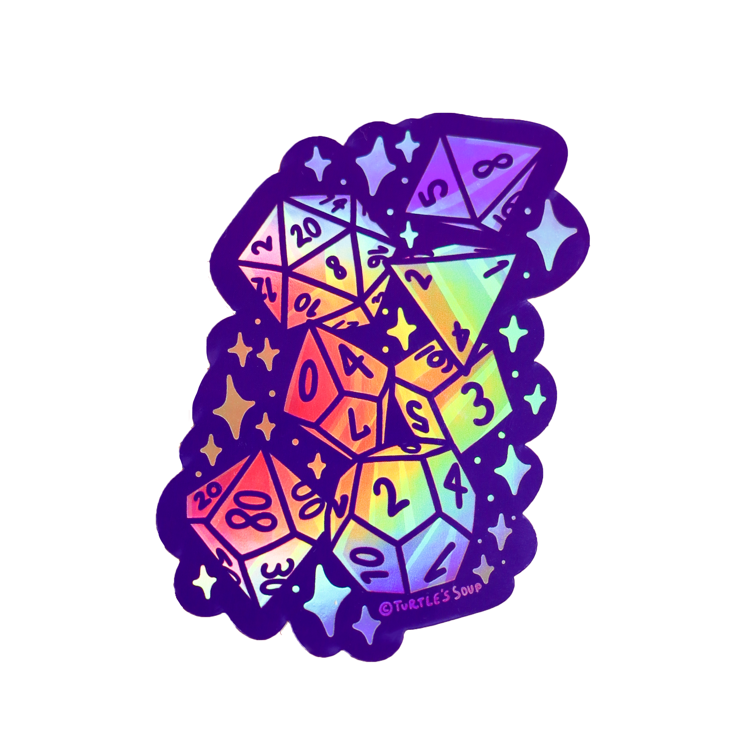 Turtle's Soup - Vendita all'ingrosso Adesivo - Adesivo in vinile a dadi per gioco da tavolo Gamer D20 (olografico)1