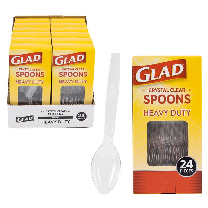 Deluxe Import Trading - Wholesale Disposable Spoon - Glad Crystal Clear Heavy Duty Plastic Spoons - 24 Piece0