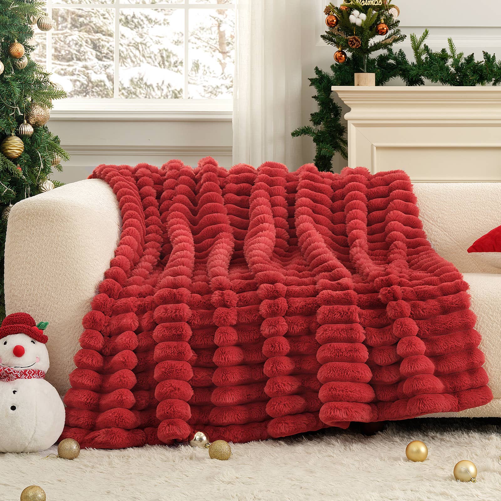 DreamValley - Wholesale Throw Blanket - CB Striped Faux Fur Warm Plush Throw Blanket14