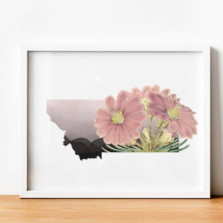 Imprimé Montana Bitterroot | Série State Flower pour la vente par Paperfinch Design