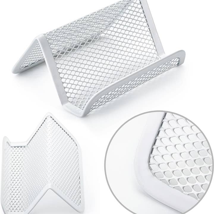 Mr. Pen - Wholesale Business Card Holder - Metal Mesh Business Card Holders, 3 Pack, White, Business Card Holder for Desk, Metal Business Card Holder Display, Business Card Stand, Desk Business Card Holder Desk Card Holder6