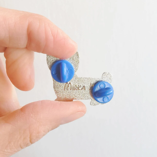 Mirka Hokkanen - Wholesale Lapel Pin/Button - Blue and Pink Corgi Dog Pin1