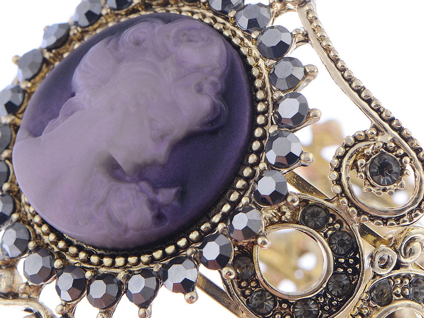 AK Brand - Wholesale Cuff Bracelet - Vintage Purple Victorian Cameo Lady Queen Princess Cuff1