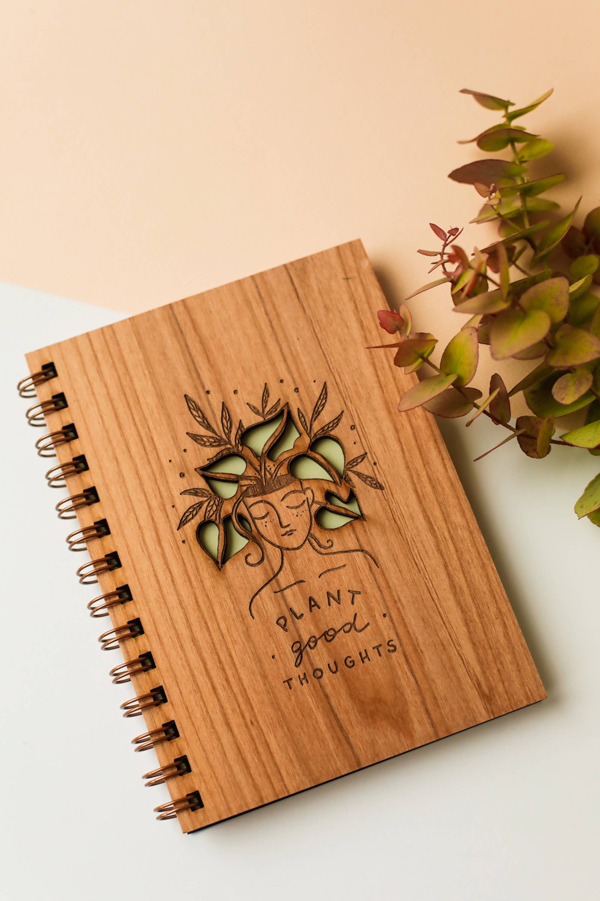 Hereafter - Wholesale Journal/Diary - Plant Good Thoughts Wood Journal2