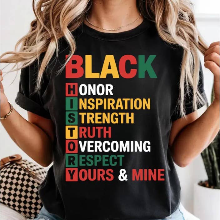Black History Acronym Shirt, African American Tee, Pride His for wholesale by Alaridesign