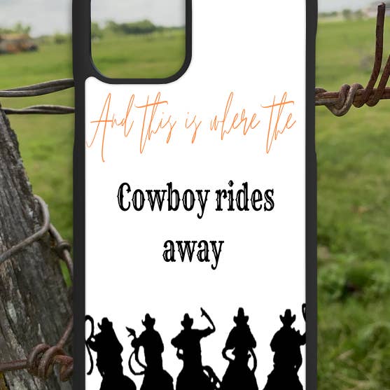 Cowboy Rides Away IPhone Case for wholesale by Texas Petunias Boutique