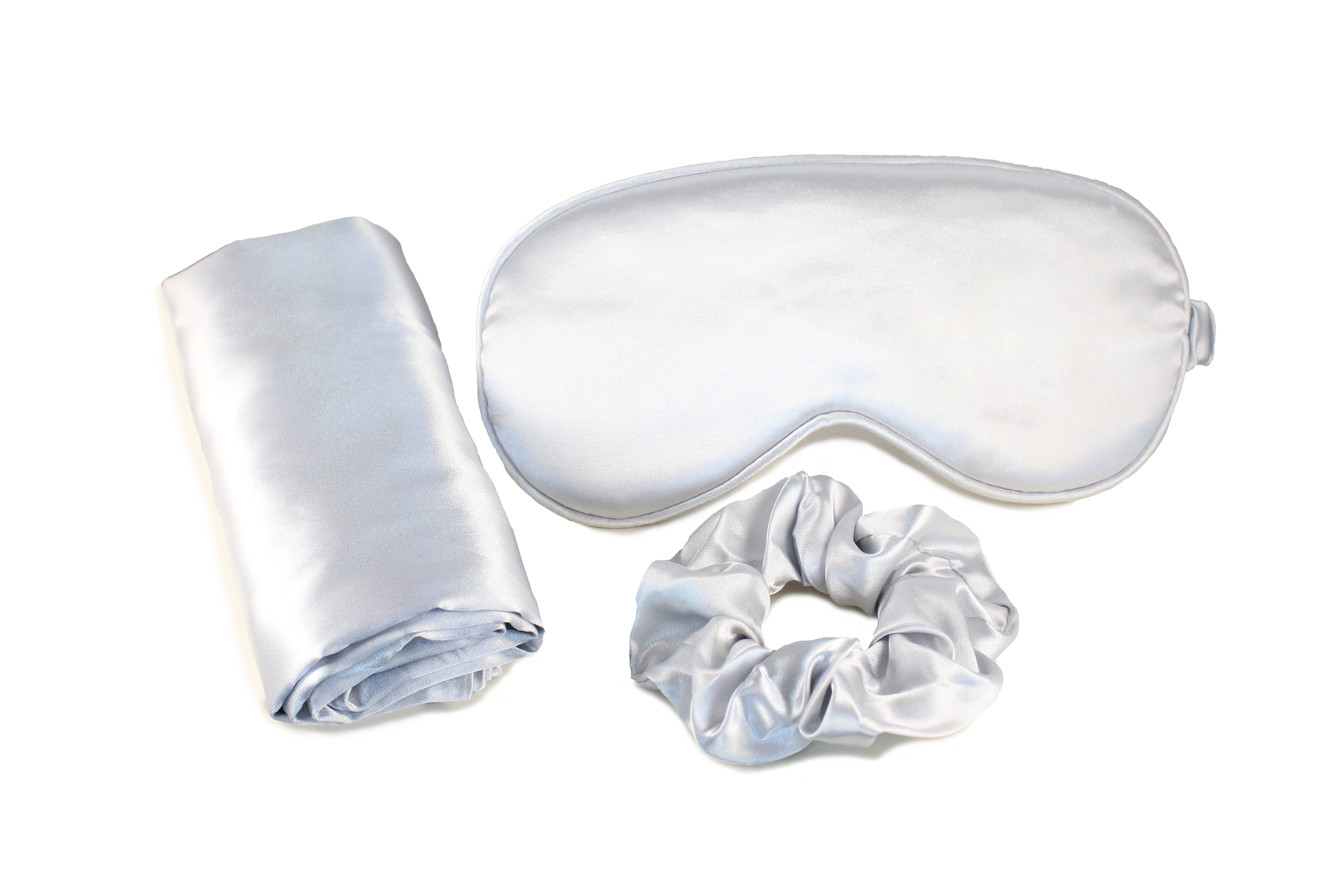 Morning Glamour - Vente Taies/housses d'oreiller - Set de sommeil satin 3-en-1 : taie d’oreiller, masque pour les yeux et chouchou12