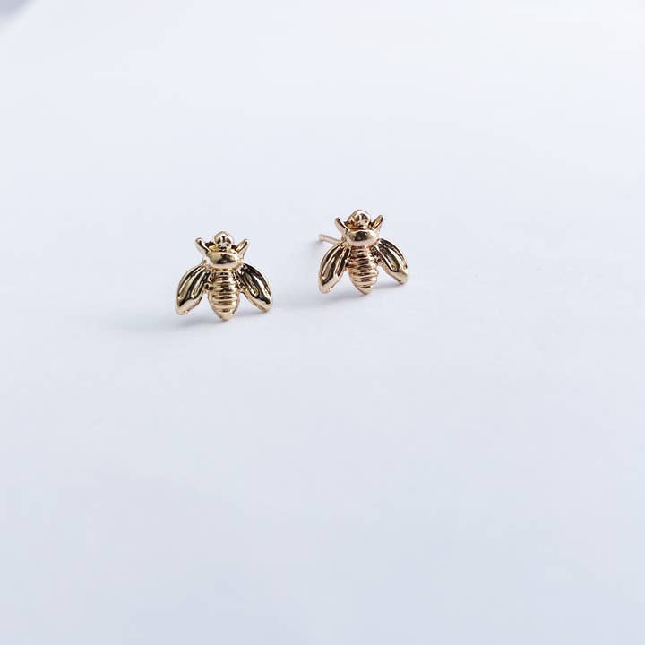 Wild Juniper - Wholesale Stud/Post Earrings - Gold Stud Earrings - Bees1