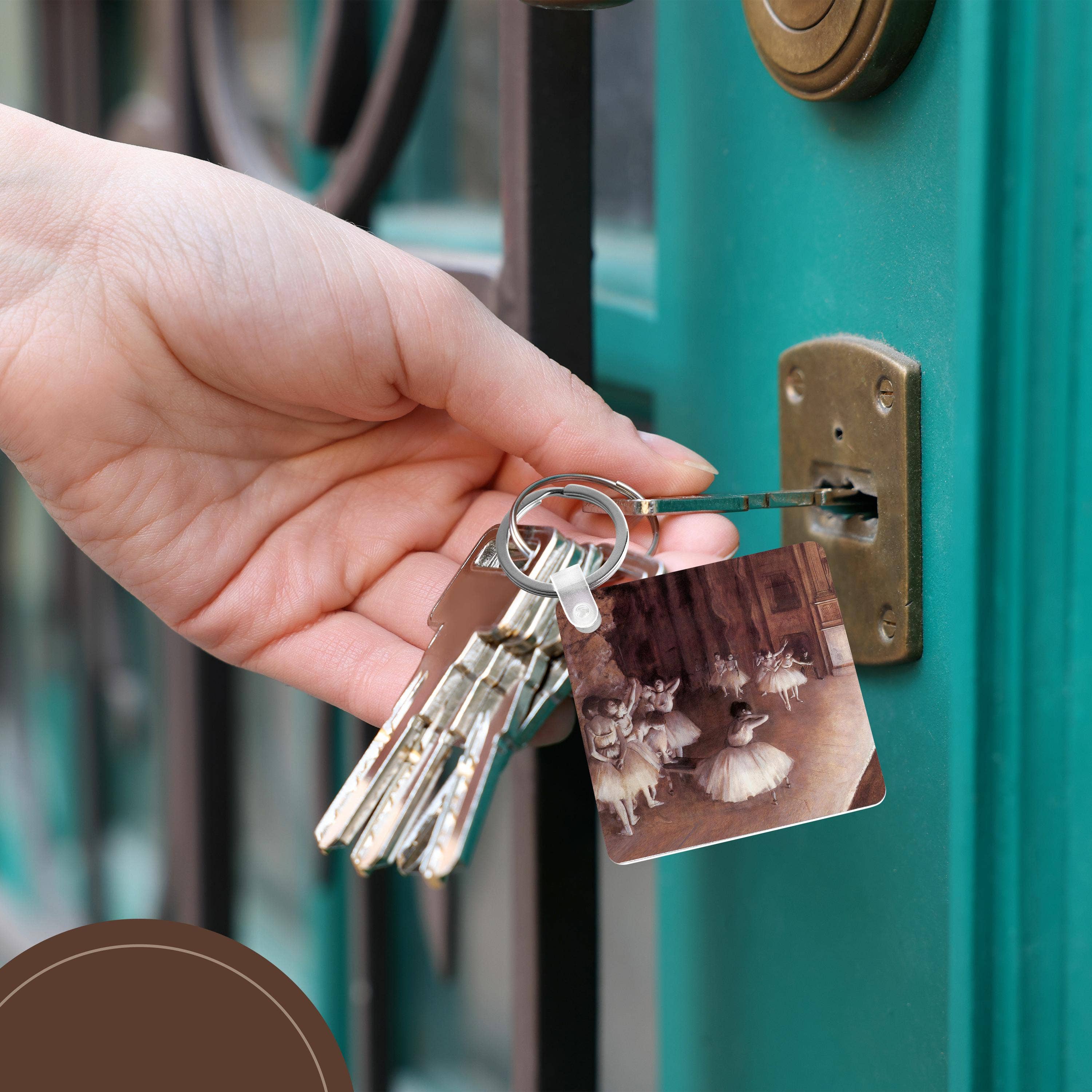 3dRose - Wholesale Keychain - Unisex - 3dRose, Ballet Rehearsal on the Stage by Edgar Degas, Key Chain5