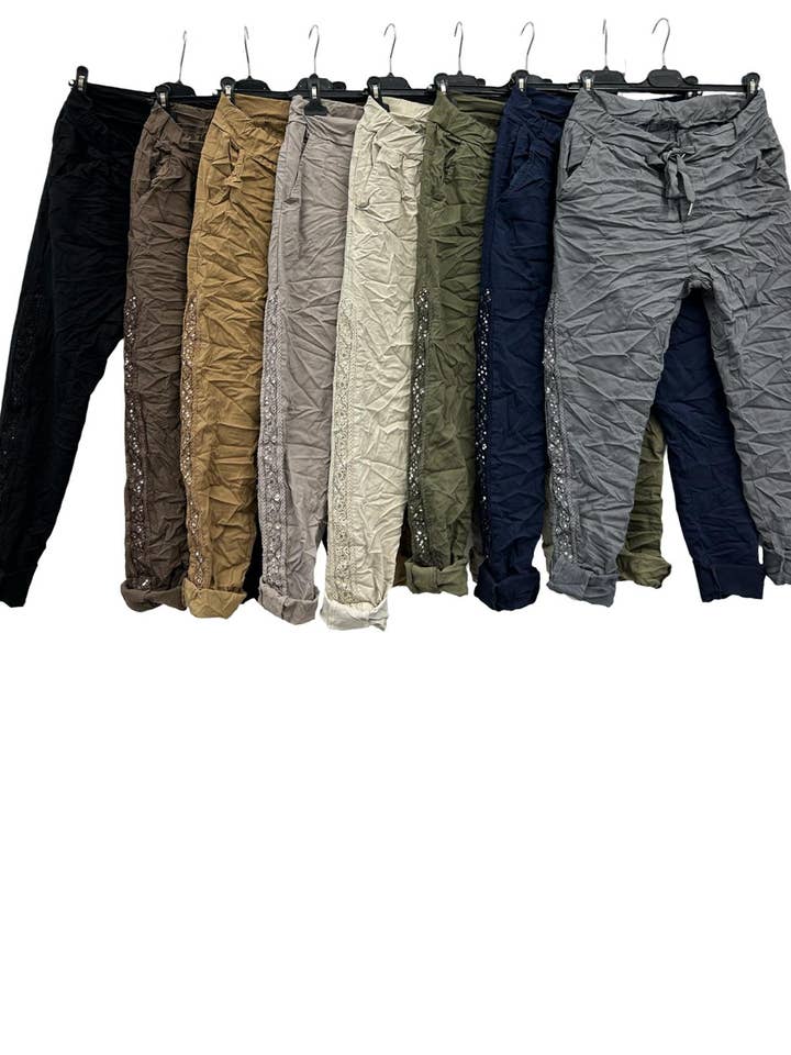 Woman's stretchy pants U-600086 for wholesale by CENTO UNO ITALY