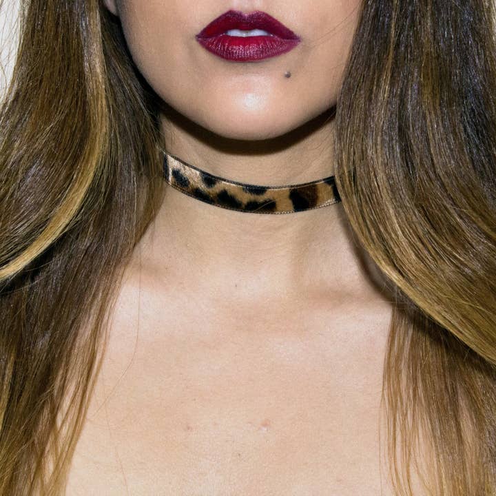 Leopard Fur Choker for wholesale by VidaKush