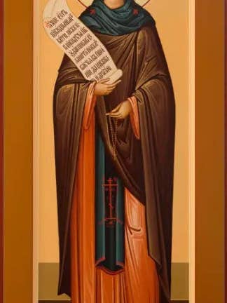 Den heliga Melania den romerska (Vördnadsvärd i Betlehem, Palestina). Ortodox ikon i trä. för wholesale av Iconsofsaints