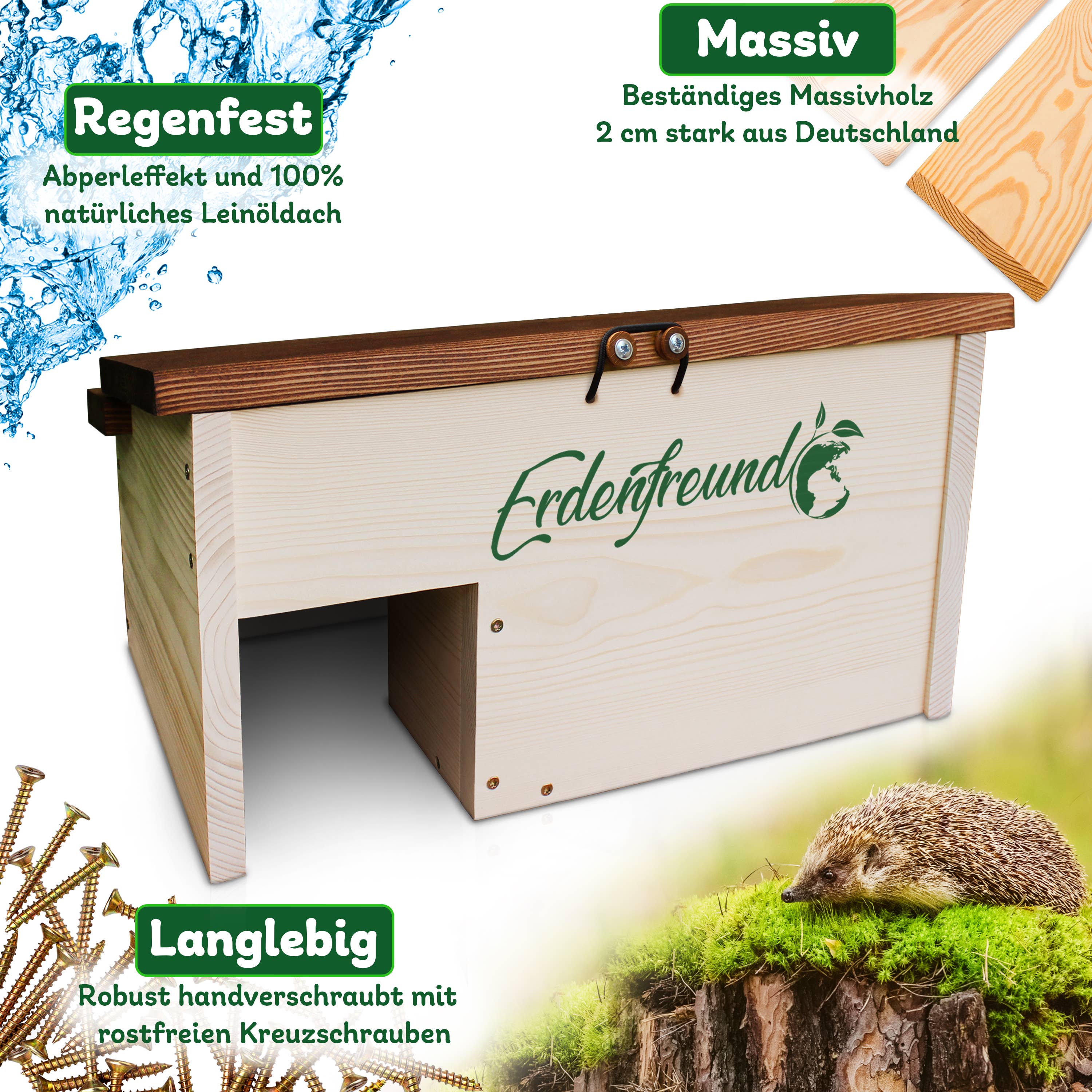 Erdenfreund - Wholesale Vogelhuisje - ERDENFREUND® Egelfiguur met slot1